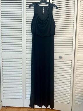 WHBM Sleeveless Black Draped jumpsuit